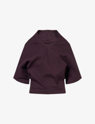 Kml Womens Burgundy Veil Hooded Jersey Top Xs
