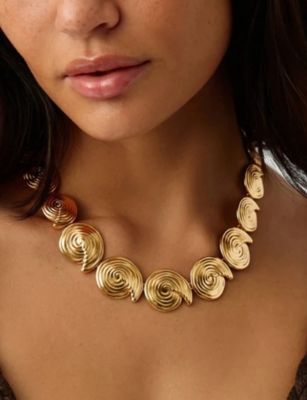 MISSOMA: Spiral Statement 18ct Yellow Gold-Plated Brass Necklace