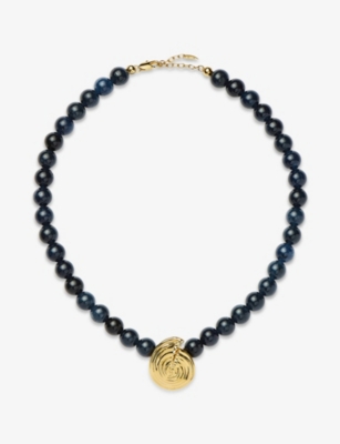 MISSOMA: Spiral Gemstone 18ct Yellow Gold-Plated Brass and Crystal Quartz  Beaded Pendant Necklace