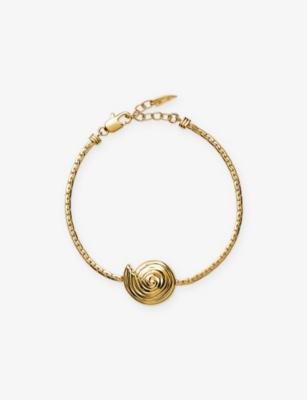 MISSOMA: Spiral Cobra 18ct Yellow Gold-Plated Brass Bracelet