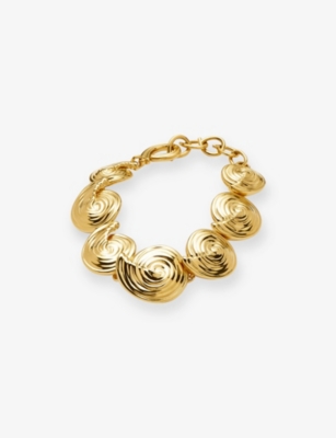 MISSOMA: Spiral Statement 18ct Yellow Gold-Plated Bracelet