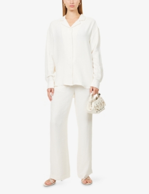 Holzweiler Womens Off White Summer Relaxed-fit Woven Trousers Xs In Neutral