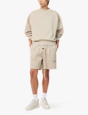 FEAR OF GOD ESSENTIALS: Soccer Fleece Logo-Embellished Cotton-Blend Track Shorts