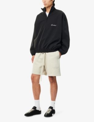 FEAR OF GOD ESSENTIALS: Soccer Fleece Logo-Embellished Cotton-Blend Track Shorts