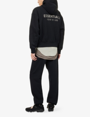 Essentials Mens Jet Black Classic Zipped Cotton-jersey Hoody Xl In Black