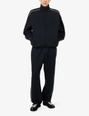 Essentials Black Modern Fit Fleece Track Jacket In Black