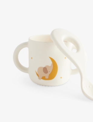 Liewood Vivi Set Of Four Elephant-print Silicone Tableware Eleph Creme De La Creme In White
