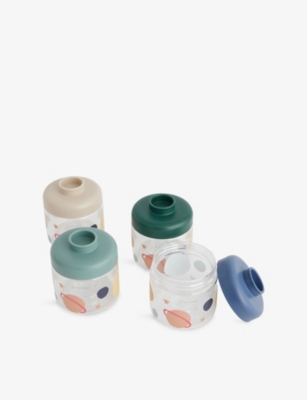 Liewood Universe / Classic Navy Dominique Planet-print Plastic Set Of Four Food Boxes
