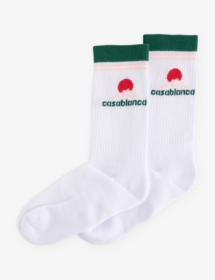 CASABLANCA: Montagne WhiteStretch-Cotton Blend Socks