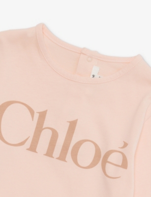 Chloé Petal Pink Long-sleeve Cotton-jersey T-shirt  6-36 In Pink