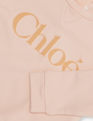 CHLOE: Round-Neck Logo Cotton-Jersey Sweatshirt 6 months - 3 years