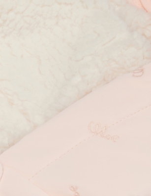 Chloé Petal Pink Brand-embroidery Hooded Shell Jacket 6 Months-3 In Multi