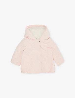 Chloé Petal Pink Brand-embroidery Hooded Shell Jacket 6 Months-3 In Multi
