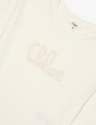 CHLOE: Logo-Print Round-Neck Cotton-Jersey T-Shirt 4-14 Years