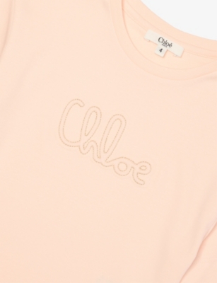 CHLOE: Logo-Print Round-Neck Cotton-Jersey T-Shirt 4-14 Years