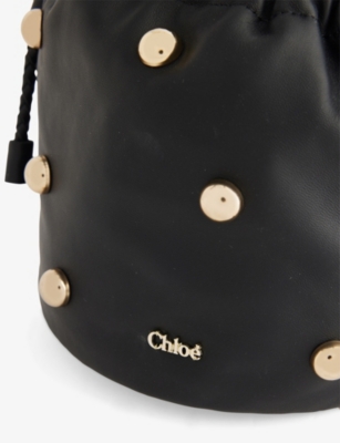 Chloé Black G Leather Top Handle Bag In Black