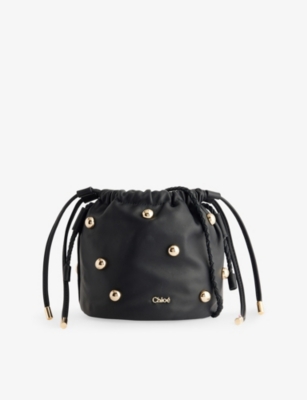 Chloé Kids' Black G Leather Top Handle Bag