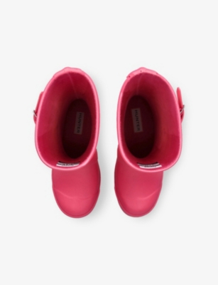 Hunter Pink Kids' Junior Originals Rubber Wellington Boots Eur 37 / 4 Uk In Pink