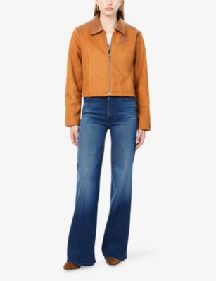 MOTHER: The Hustler Roller Sneak Flared Denim-Blend Jeans