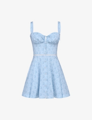 HOUSE OF CB: Calia Floral-Print Stretch-Cotton Mini Dress