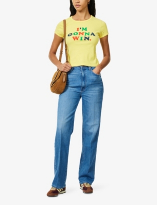 Mother Womens Field Trip Tunnel Vision Sneak High-rise Denim Jeans In Blue