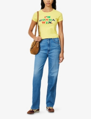 MOTHER: The Itty Bitty Ringer Logo-Print Cotton-Jersey T-Shirt