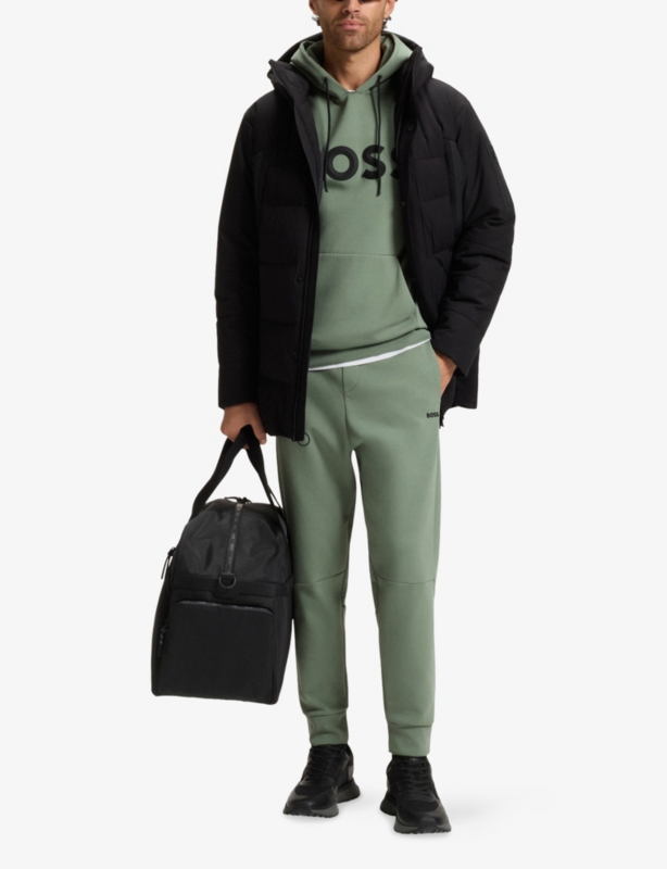 Branded Drawstring-Waist Cotton-Blend Jogging Bottoms