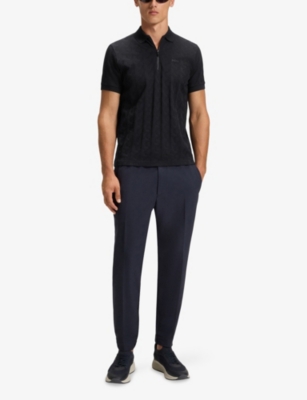 BOSS: Brand-Embossed Short-Sleeved Cotton Polo Shirt