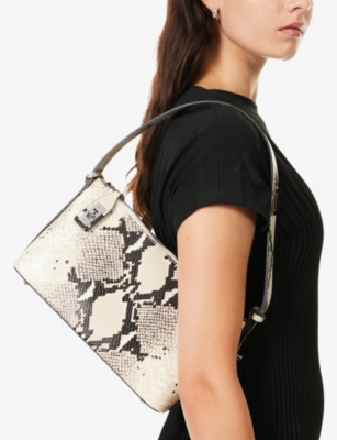 Verafied Womens Phython Hobo Leather Shoulder Bag