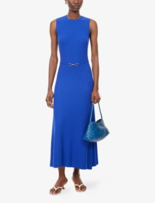 Gabriela Hearst Womens Cobalt Meier Ribbed Wool Knitted Maxi Dress Xs In Blue