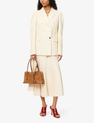 Gabriela Hearst Womens Ivory Sedna Double-breasted Silk Blazer In White