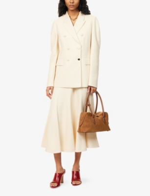 Gabriela Hearst Womens Ivory Selma Flared Silk Midi Skirt In Neutral