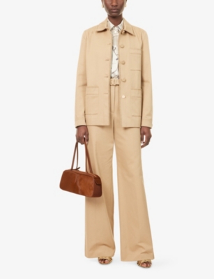 Gabriela Hearst Ulu Chore Jacket In Camel Sea Island Cotton Twill In Neutral