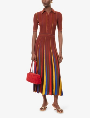 Gabriela Hearst Womens Burnt Sienna (bts) Calypso Short-sleeve Wool Knitted Maxi Dress