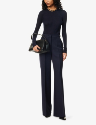 Gabriela Hearst Womens Dark Navy (drn) Vesta Flared Wool Trousers