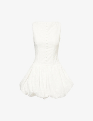 AMY LYNN: Liona Broderie Puffball Cotton Mini Dress