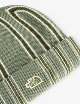 The North Face Womens Bark Mist/woodland Gree Urban Explore Knitted Beanie In Green