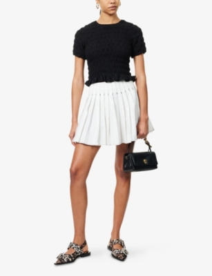 AMY LYNN: Eliza Shirred-Bodice Stretch-Lace Top