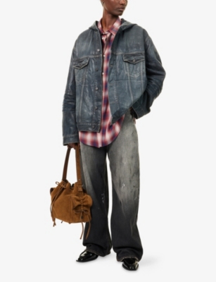Acne Studios Womens Black Hooded Relaxed-fit Denim Jacket In Black