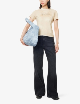 Acne Studios Womens Black 2022 Vintage Wide-leg Denim Jeans In Blue