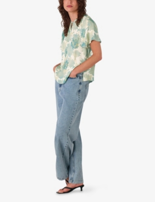 WHISTLES: Tie-Neck Floral-Print Woven Blouse