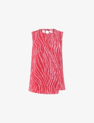 WHISTLES: Zebra-Print Layered Woven Tank