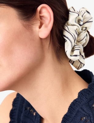 WHISTLES: Abstract Stripe Woven Hair Scrunchie