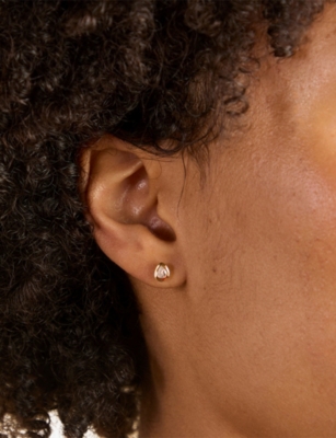 Pear 18ct Yellow Gold-Plated Sterling-Silver and Zirconia Stud Earrings