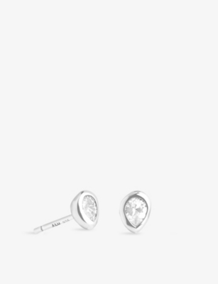 ASTRID & MIYU: Pear 18ct Yellow Gold-Plated Sterling-Silver and Zirconia Stud Earrings