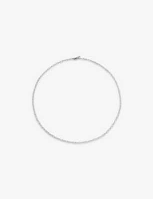 MONICA VINADER: Mini Paperclip 14ct White-Gold Necklace