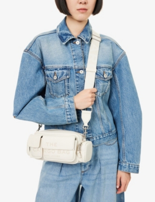 Marc Jacobs Womens Cotton/silver The Cargo Leather Shoulder Bag In Silver