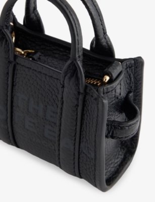 Marc Jacobs Womens Black The Nano Tote Leather Bag Charm In Black