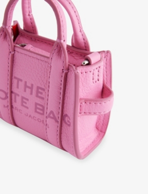 Marc Jacobs Womens Bow Pink The Nano Tote Leather Bag Charm In Pink