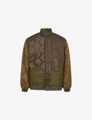 Barbour Olive Cording Quilted Jacket Buttons Closure In Green